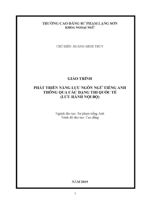 Giáo Trình Phát Triển Năng Lực Ngôn Ngữ Tiếng Anh Tại 