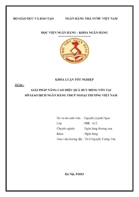 Nâng cao hiệu quả huy động vốn tại ngân hàng TMCP Ngoại 