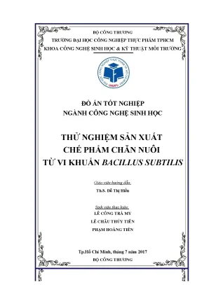 Nghiên Cứu Sản Xuất Chế Phẩm Chăn Nuôi Từ Vi Khuẩn