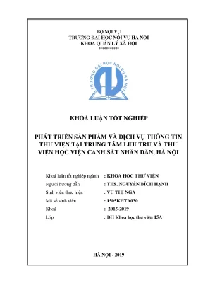 Phát Triển Sản Phẩm và Dịch Vụ Thông Tin Thư Viện Tại