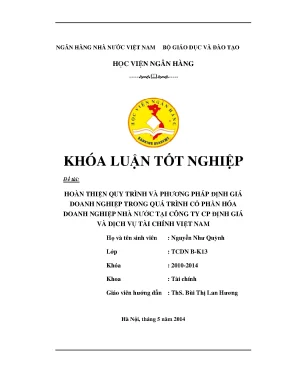 Hoàn thiện quy trình định giá doanh nghiệp trong cổ phần
