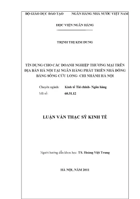 Phát Triển Tín Dụng Cho Doanh Nghiệp Thương Mại Tại Hà Nội