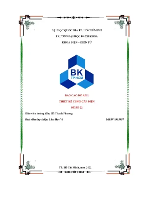 Thiết Kế Cung Cấp Điện Đồ Án 1 - Trường Đại Học Bách Khoa