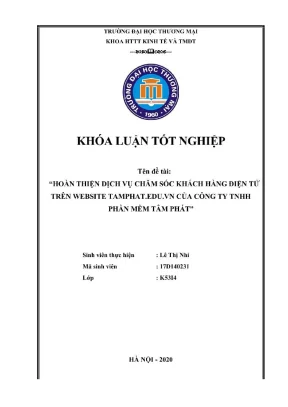 Khóa luận: Hoàn thiện CSKH điện tử Tâm Phát