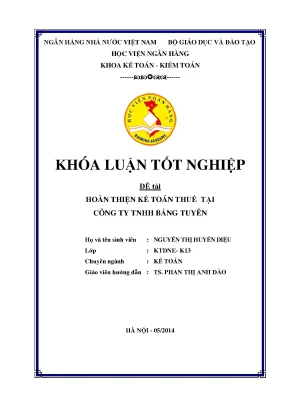 Hoàn Thiện Kế Toán Thuế GTGT Tại Công Ty TNHH Bằng Tuyên