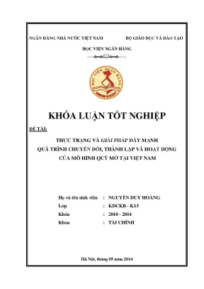 Giải Pháp Đẩy Mạnh Quá Trình Chuyển Đổi Quỹ Mở Tại Việt Nam