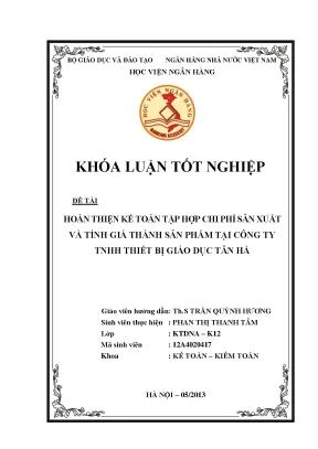 Hoàn Thiện Kế Toán Chi Phí Sản Xuất Tại Công Ty TNHH