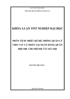 Thiết kế hệ thống quản lý cho vay cá nhân tại ngân hàng