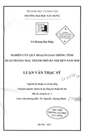 Nghiên Cứu Quy Hoạch Giao Thông Tĩnh Quận Hoàng Mai Đến