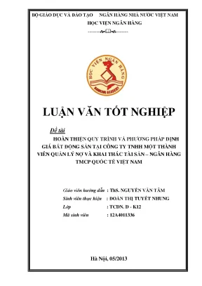 Hoàn thiện quy trình và phương pháp định giá bất động