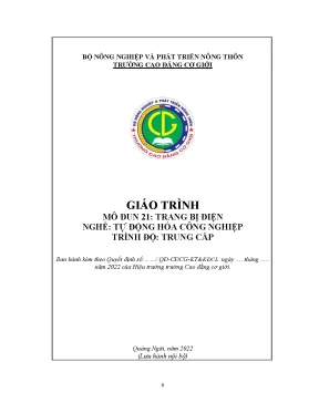 Giáo Trình Trang Bị Điện Nghề Tự Động Hóa Công Nghiệp