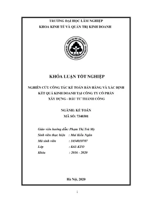 Nghiên Cứu Kế Toán Bán Hàng và Kết Quả Kinh Doanh tại