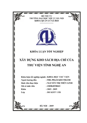 Xây Dựng Kho Sách Địa Chí Tại Thư Viện Tỉnh Nghệ An