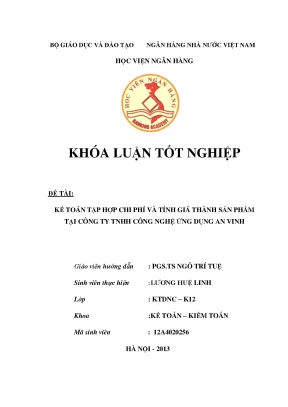 Kế Toán Tập Hợp Chi Phí và Tính Giá Thành Sản Phẩm tại