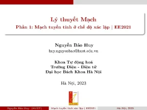 Lý Thuyết Mạch Phần 1: Mạch Tuyến Tính Xác Lập