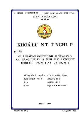 Giải Pháp Marketing Tăng Cường Tiêu Thụ Sản Phẩm Tại