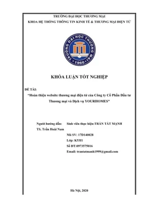 Hoàn thiện website thương mại điện tử cho Công ty YOURHOMES