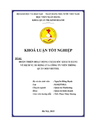 Hoàn thiện dịch vụ chăm sóc khách hàng tại Viettel