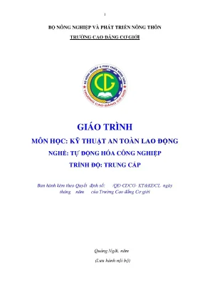 Giáo Trình Kỹ Thuật An Toàn Lao Động Trong Đào Tạo Tự 