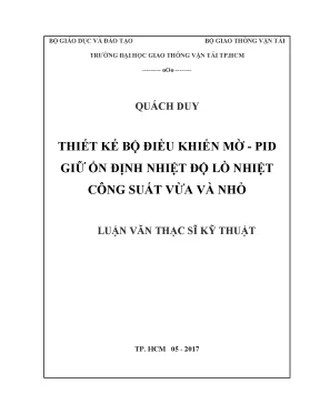 Thiết Kế Bộ Điều Khiển Mờ - PID Giữ Ổn Định Nhiệt Độ Lò