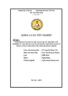 Giải pháp kế toán quản trị cho tín dụng tại ngân hàng