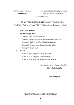 Thiết Kế Hệ Thống Tự Động Hóa Thang Máy 10 Tầng