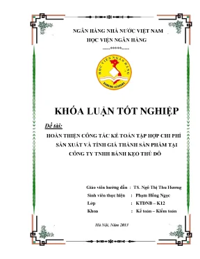 Hoàn thiện kế toán chi phí sản xuất và tính giá thành
