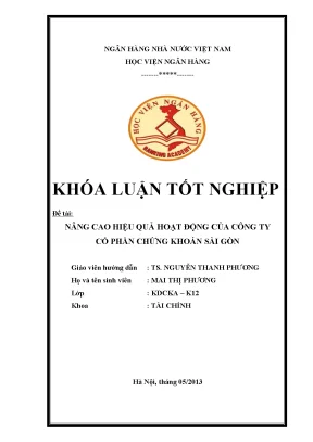 Nâng Cao Hiệu Quả Hoạt Động Của Công Ty Cổ Phần Chứng