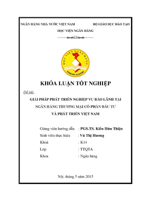 Giải Pháp Phát Triển Nghiệp Vụ Bảo Lãnh Tại Ngân Hàng
