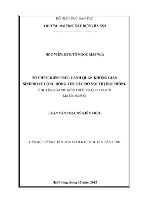 Tổ Chức Kiến Trúc Cảnh Quan Ven Hồ Nội Thị Hải Phòng