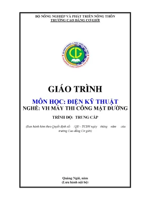 Giáo Trình Điện Kỹ Thuật Cho Nghề Thi Công Mặt Đường