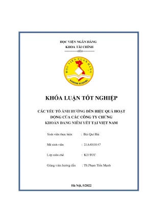 Các Yếu Tố Ảnh Hưởng Đến Hiệu Quả Hoạt Động Của Công Ty