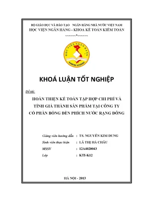 Hoàn thiện kế toán chi phí và tính giá thành sản phẩm