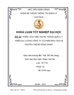 Phân Tích và Thiết Kế Hệ Thống Quản Lý Nhân Sự và Lương