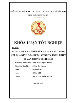 Hoàn thiện kế toán bán hàng và xác định kết quả kinh
