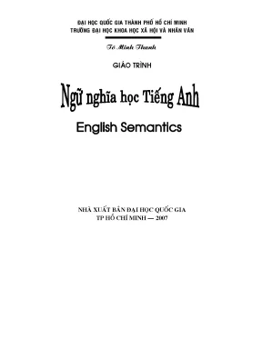 Giáo Trình Ngữ Nghĩa Tiếng Anh Dành Cho Sinh Viên