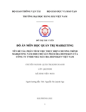 Phân Tích Chương Trình Marketing Bia Heineken Năm 2020