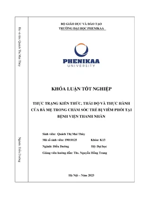 Đánh Giá Kiến Thức và Thái Độ Của Bà Mẹ Trong Chăm Sóc
