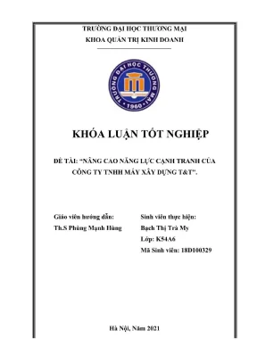 Giải pháp nâng cao năng lực cạnh tranh Cty Máy Xây Dựng TT