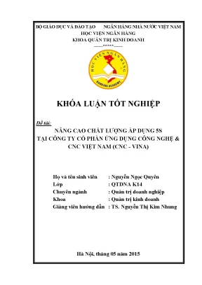 Nâng Cao Chất Lượng Áp Dụng 5S Tại CNC VINA