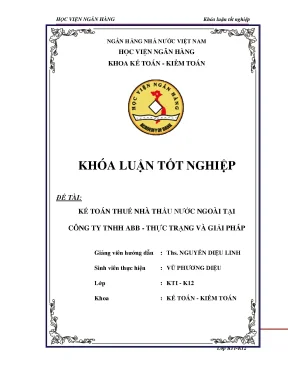 Kế Toán Thuế Nhà Thầu Nước Ngoài Tại Công Ty TNHH ABB: