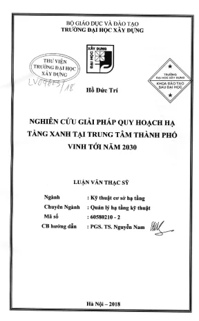 Giải Pháp Quy Hoạch Hạ Tầng Xanh Tại Thành Phố Vinh Đến