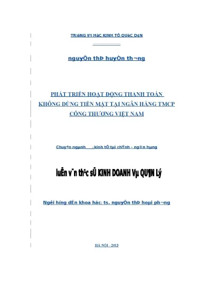 Phát Triển Hoạt Động Thanh Toán Không Dùng Tiền Mặt Tại