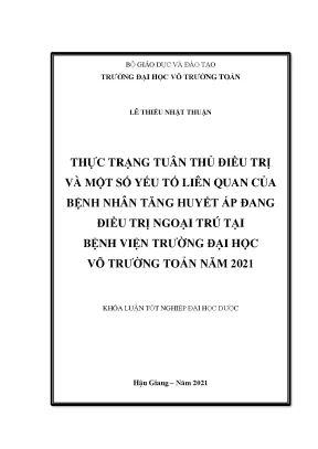 Khóa luận: Tuân thủ điều trị ở bệnh nhân tăng huyết áp