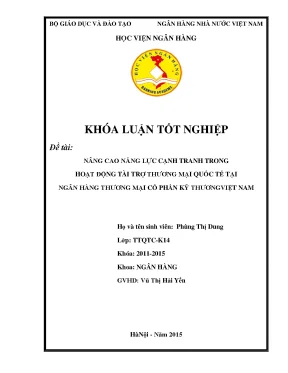 Nâng cao năng lực cạnh tranh trong tài trợ thương mại