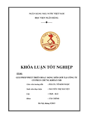 Giải Pháp Phát Triển Hoạt Động Môi Giới Tại Công Ty Cổ