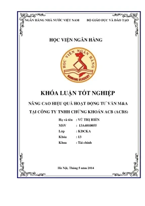 Nâng Cao Hiệu Quả Tư Vấn M&A Tại Công Ty TNHH Chứng
