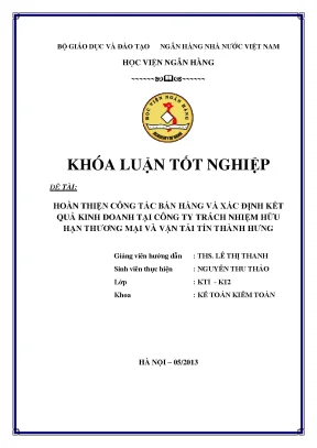 Hoàn thiện công tác bán hàng và xác định kết quả kinh