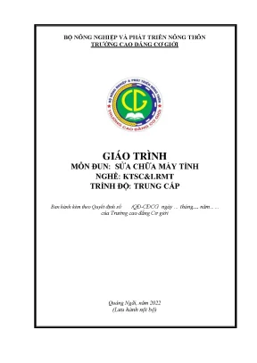 Giáo Trình Sửa Chữa Máy Tính: Hướng Dẫn Chi Tiết Cho 