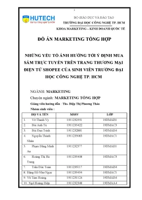 Những Yếu Tố Ảnh Hưởng Đến Ý Định Mua Sắm Trực Tuyến Của